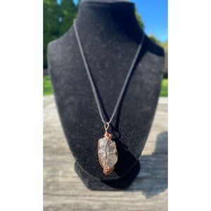 Smokey Quartz Wire Wrapped Necklace Hand Crafted  Crystal Pendant